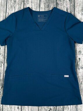 FIGS Casma Scrub Top Women's S Teal Technical NWOT